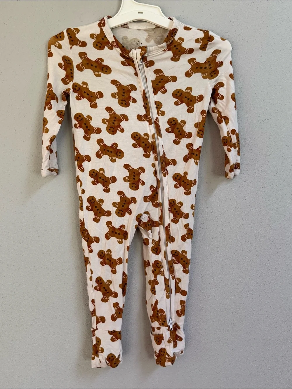 Little Pajama Co Gingerbread Bamboo Viscose Two Way Zip Sleeper 6-9M Holiday